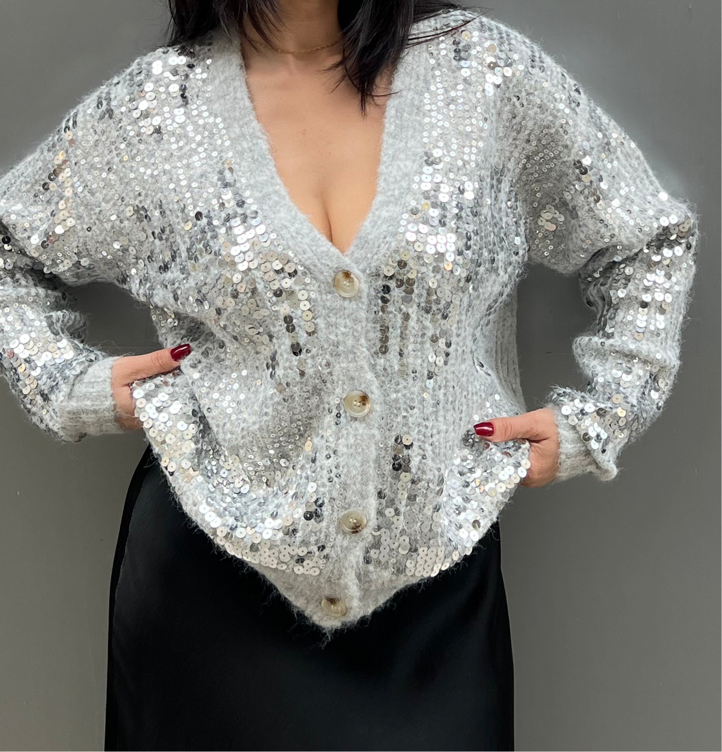 Cardigan con paillettes