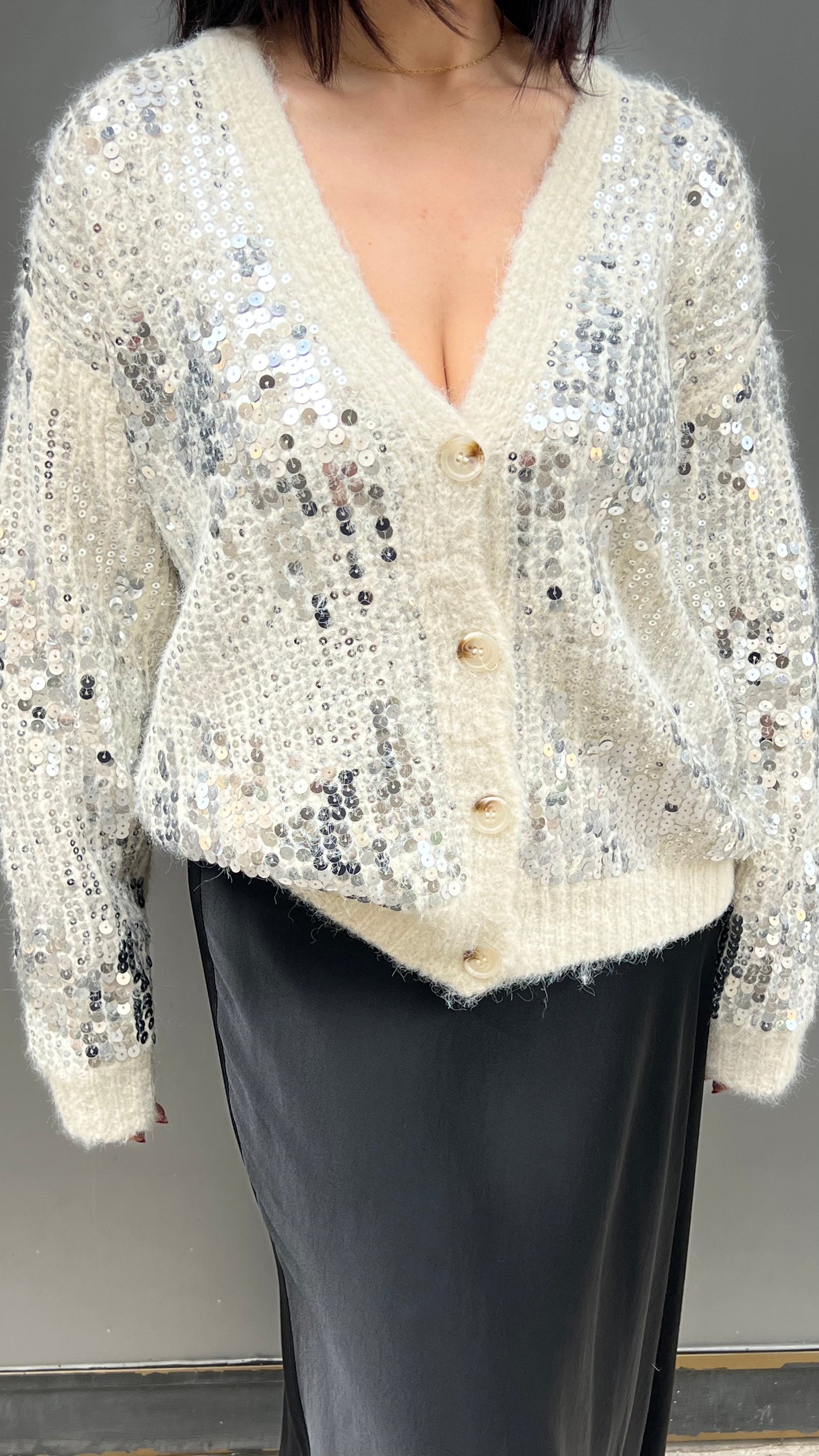 Cardigan con paillettes